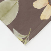 Brrown Whimsy Retro Bloemmotief Fleece Deken (Hoek)
