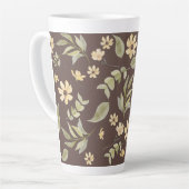 Brrown Whimsy Retro Bloemmotief  Latte Mok (Linkerhoek)