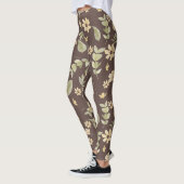 Brrown Whimsy Retro Bloemmotief Leggings (Links)