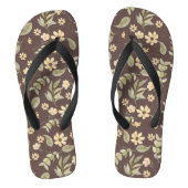 Brrown Whimsy Retro Bloemmotief Teenslippers (Voetbed)
