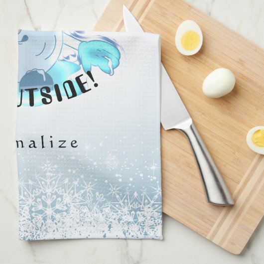 Brrr, Baby Het is buiten koud Theedoek (Quarter Fold)