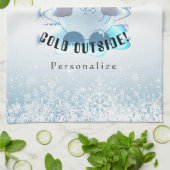 Brrr, Baby Het is koud buiten - Snowball Theedoek (Gevouwen)