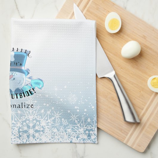 Brrr, Baby Het is koud buiten - Snowflakes Theedoek (Quarter Fold)