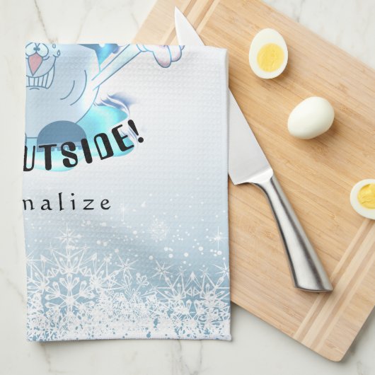 Brrr, Baby Het is koude buitenzijde - Snowball Guy Theedoek (Quarter Fold)