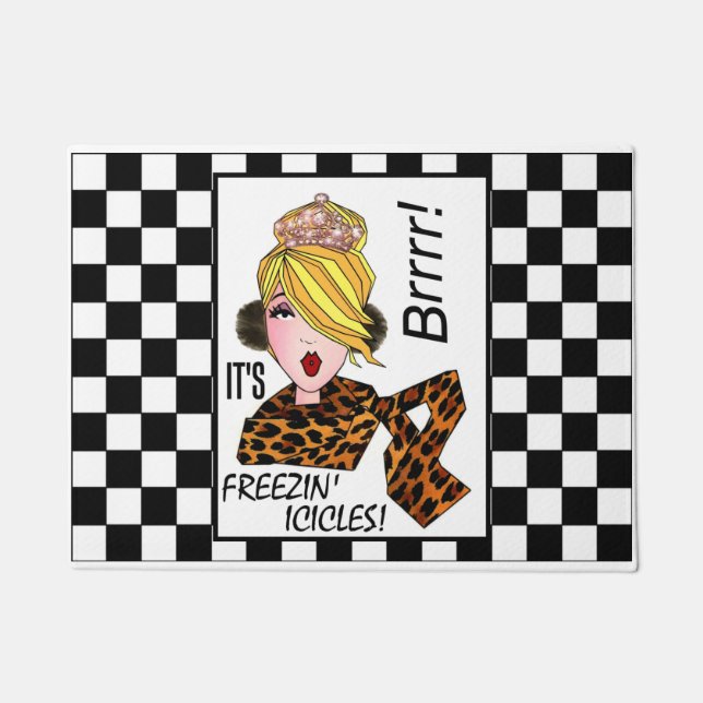 "Brrr - Het is Freezin"-pictogrammen!" Deurmat (Voorkant)