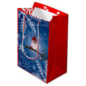 Brrr...Roze Uil, Sneeuwvlok Ontwerp Medium Cadeauzakje (Voorkant Gekanteld)