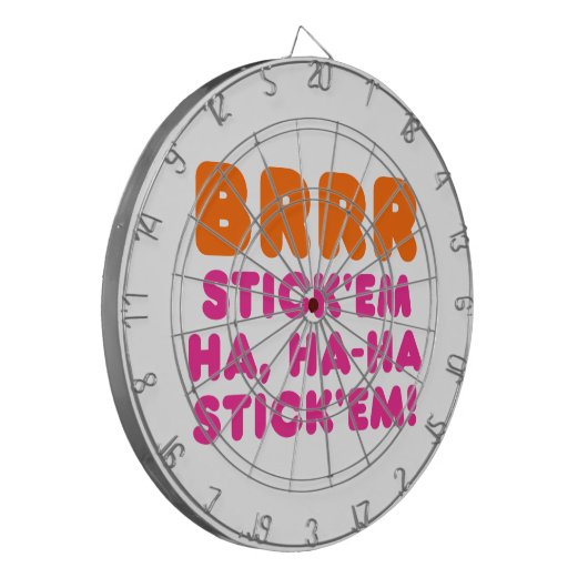 BRRR STICK 'EM HA, HA-HA STICK 'EM! DARTBORD (Voorkant Links)
