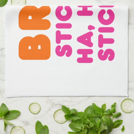 BRRR STICK 'EM HA, HA-HA STICK 'EM! THEEDOEK (Gevouwen)