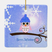 Brrr...Winter, Mr Hoot Owl, Keramisch Ornament (Achterkant)