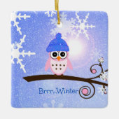 Brrr...Winter, Mr Hoot Owl, Keramisch Ornament (Voorkant)