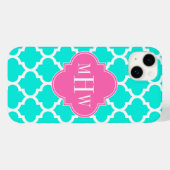 Brt Aqua Wht Marokkaans #5 HotPink2 Initieel Monog Case-Mate iPhone Case (Achterkant (horizontaal))