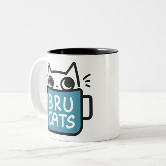 Bru Cats Coffee-Mok Tweekleurige Koffiemok (Voorkant links)