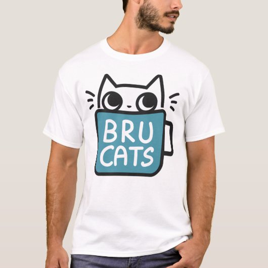 Bru Cats Light T-shirt - groot, voorste logo (Voorkant)