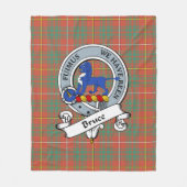 Bruce Ancient Clan Badge Tartan Pset Fleece Deken (Voorkant)