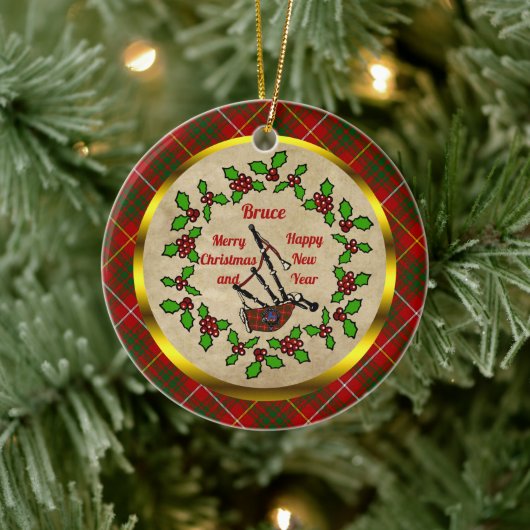 Bruce Bagpipe Kerstmis Keramisch Ornament (Boom)