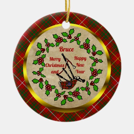 Bruce Bagpipe Kerstmis Keramisch Ornament (Voorkant)