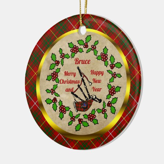 Bruce Bagpipe Kerstmis Keramisch Ornament (Links)