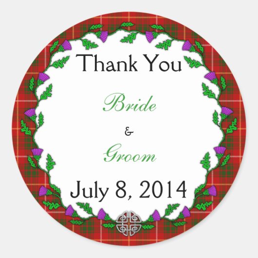 Bruce Celtic bruiloft dank u Ronde Sticker (Voorkant)