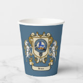 Bruce Clan Badge Blauw gepersonaliseerd Papieren Bekers (Voorkant)