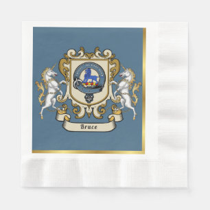 Bruce Clan Badge Blauw gepersonaliseerd Servet