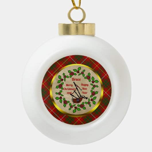 Bruce Clan Badge Christmas Keramische Bal Ornament (Voorkant)