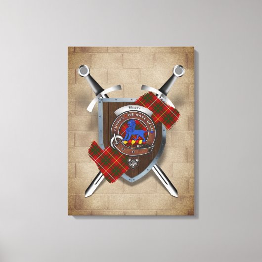 Bruce Clan Badge Crossed Swords Canvas Print (Voorkant)