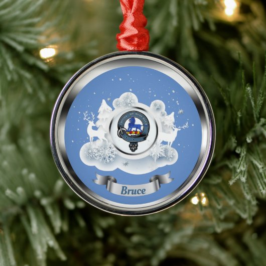 Bruce Clan Badge in Winter Scene Xmas Metalen Ornament (Boom)