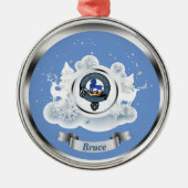 Bruce Clan Badge in Winter Scene Xmas Metalen Ornament (Voorkant)