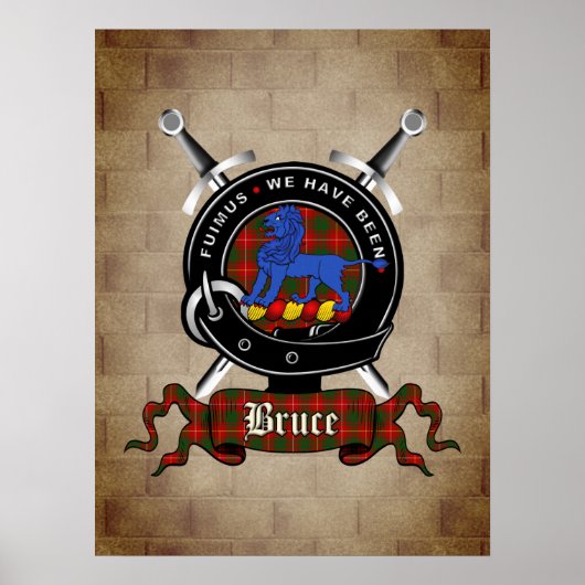 Bruce Clan badge op Castle Wall Poster 18x24 (Voorkant)