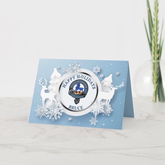 Bruce Clan Badge Prettige feestdagen Kaart (Voorkant)