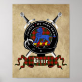 Bruce Clan Badge & Tartan 8,5x11 Poster (Voorkant)