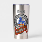 Bruce Clan Badge & Tartan Geïsoleerde Drinkbeker (Achterkant)