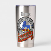 Bruce Clan Badge & Tartan Geïsoleerde Drinkbeker (Voorkant)