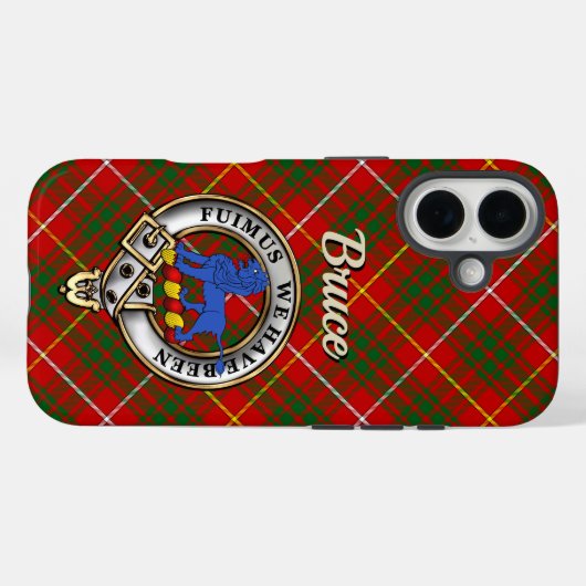 Bruce Clan Badge & Tartan iPhone / iPad case (Achterkant (horizontaal))