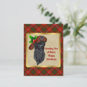 Bruce Clan Badge & Tartan Kerstmis Briefkaart (Staand voorkant)
