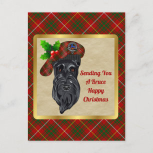 Bruce Clan Badge & Tartan Kerstmis Briefkaart