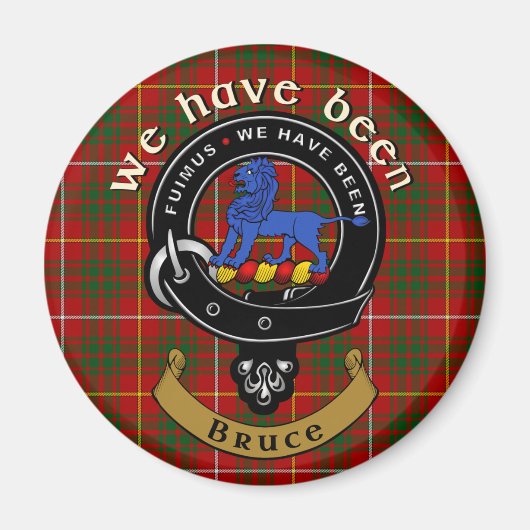Bruce Clan Badge & Tartan Magneet (Voorkant)