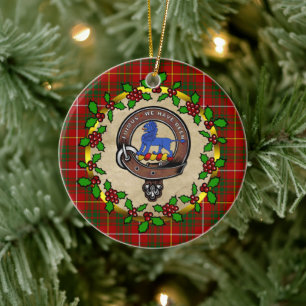 Bruce Clan Badge & Tartan Persoonlijke mas Keramisch Ornament