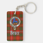Bruce Clan Badge/Tartan Rechthoek Sleutelhanger (achterkant)