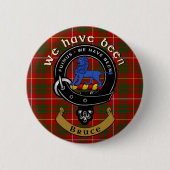 Bruce Clan Badge & Tartan Ronde Button 5,7 Cm (Voorkant)