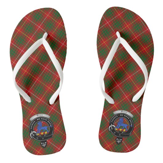Bruce Clan Badge & Tartan Teenslippers (Voetbed)