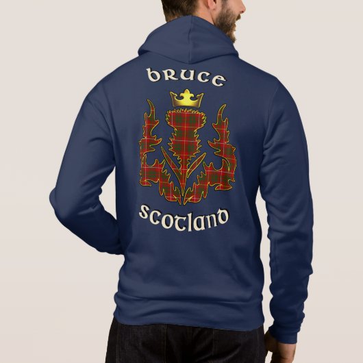 Bruce Clan Badge & Tartan w/Motto Hoodie (Achterkant)