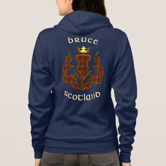Bruce Clan Badge & Tartan w/Motto Hoodie (Achterkant)