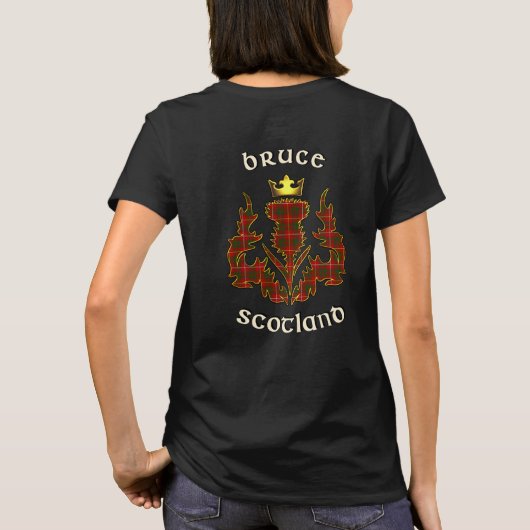 Bruce Clan Badge & Tartan w/Motto T-Shirt (Achterkant)
