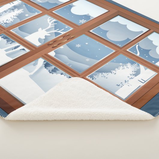 Bruce Clan Badge Winter Scene Large Sherpa Deken (3/4)