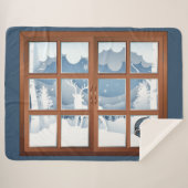 Bruce Clan Badge Winter Scene Large Sherpa Deken (Voorkant (horizontaal))