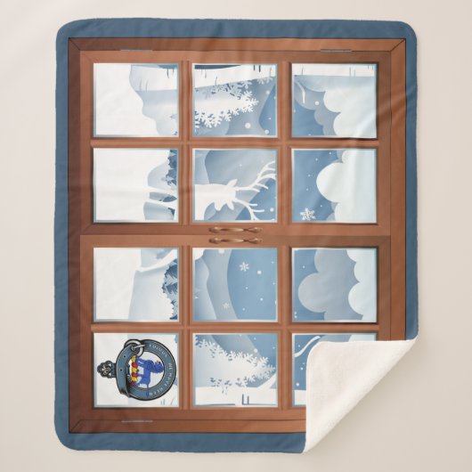 Bruce Clan Badge Winter Scene medium Sherpa Deken (Voorkant)