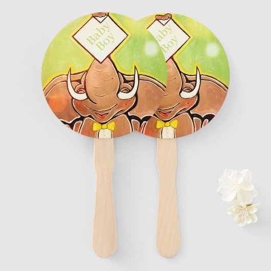 Bruce, de Elephant Speller Hand Fans Handwaaier (Voorkant en achterkant)