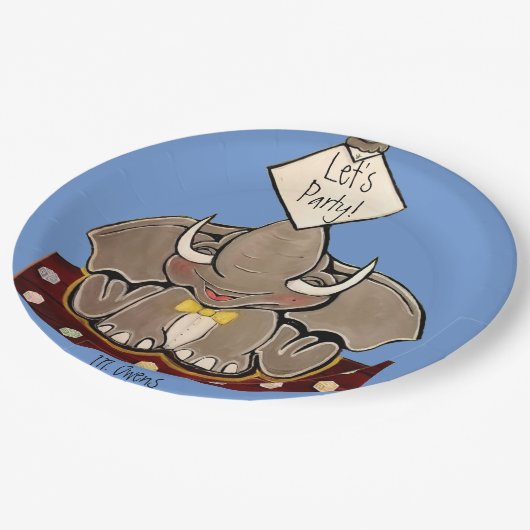 Bruce, de Elephant Speller Party Papieren Bordje (Gekanteld)