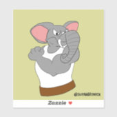 Bruce de Olifant Cartoon Krachtsporter Sticker (Vel)